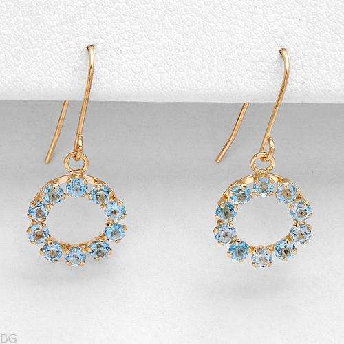 Beautiful TOPAZ Circle Earrings With 0.80ctw in geniune Gold!!!