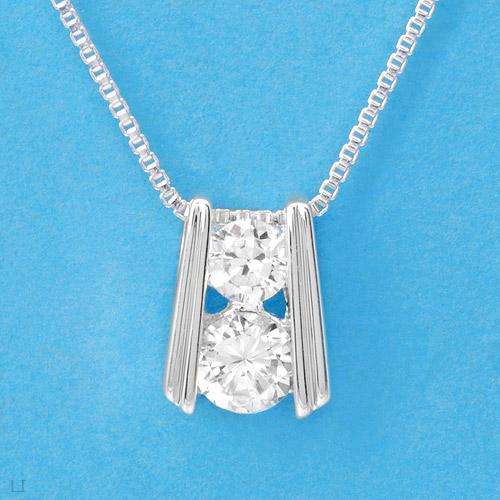 Necklace With 1.35ctw Cubic zirconia Made in 925 Sterling silver - Postage Included