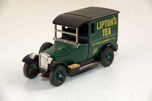 DIFFICULT TO FIND MATCHBOX YESTERYEAR Y-5 TALBOT VAN "LIPTON'S TEA" (CITY ROAD) OLIVE GREEN WHEELS