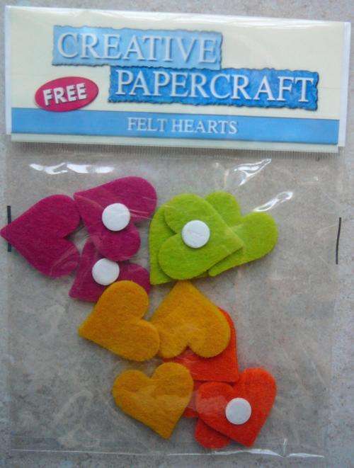 1 PACK OF FELT HEARTS NEW!
