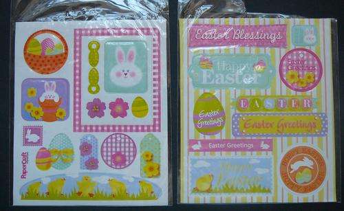 2 SMALL SHEETS WITH EASTER STICKERS