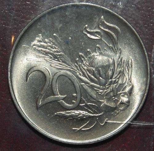" 1967 South Africa UNC 20 cent "