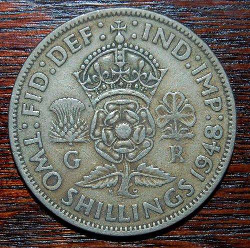" 1948  - 2 Shilling British Money "