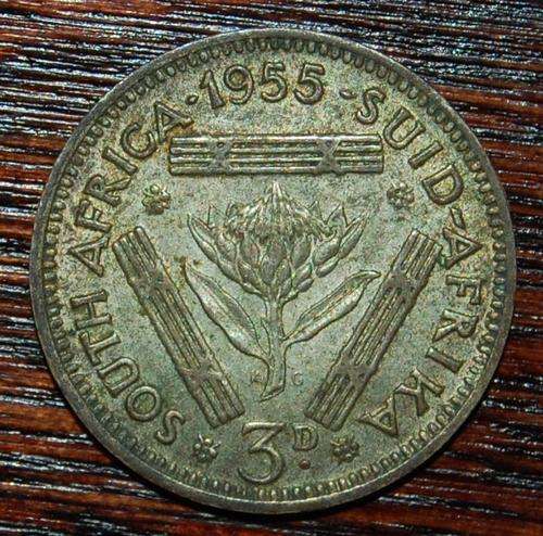 !!! 1955Three Pence (Tickey) !!!