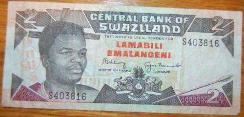 !!! SWAZILAND TWO EMALANGENI Note in used Condition !!!