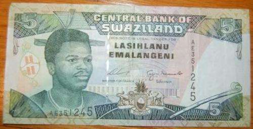 !!! SWAZILAND 5 EMALANGENI Note in used Condition !!!