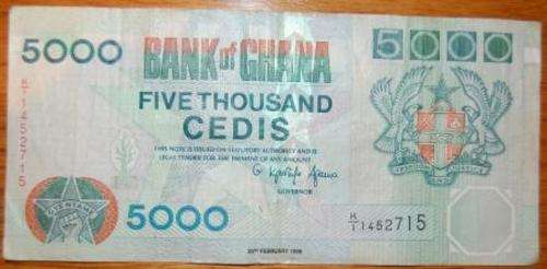 !!! GHANA 5000 CEDIS Note in used Condition !!!