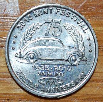 ''2010 VW Beetle Anniversary Coin World Token''