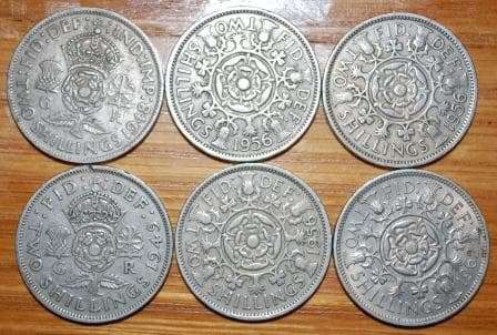 " Lot of British 2 Shillings "
