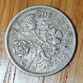 " 1962 British 6 Pence "