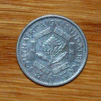 " Union 1934 6 Pence (Sixpence) "