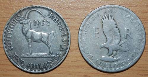 " Rhodesian 2 Shillings 1952 & 1955 "
