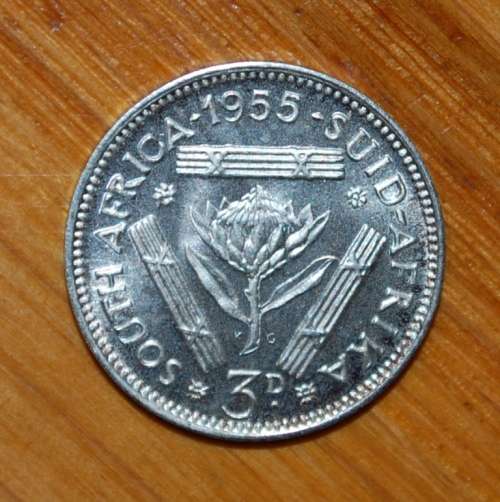 ` Three Pence 1955 `