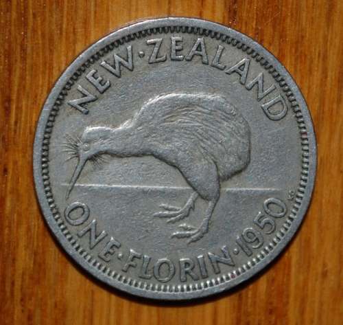 ` New Zealand  1950 Florin `