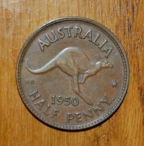 ` Australian 1950 1/2 Penny `
