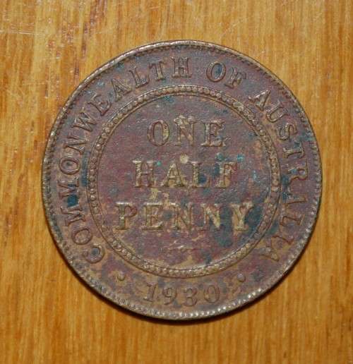 ` Australian 1930 1/2 Penny `