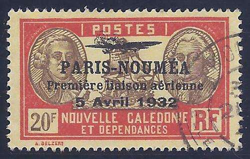 New Caledonia 1933 Air Ovpt. set: Scarce SG 210 fine used. CV R 720  See below.