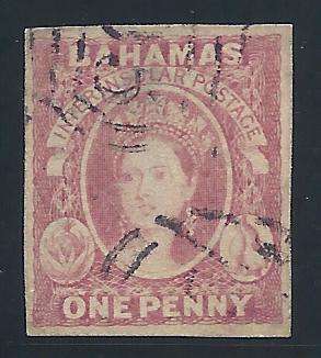 Bahamas 1860 Rare SG 1 used. CV R 40000. See below.