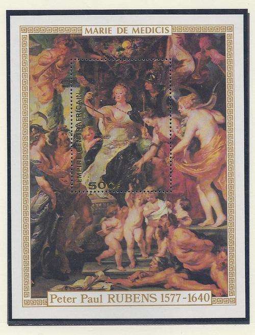 Rubens 400 years series m/sheet superb MNH. Cen. Af. Republic. Scarce. See below.