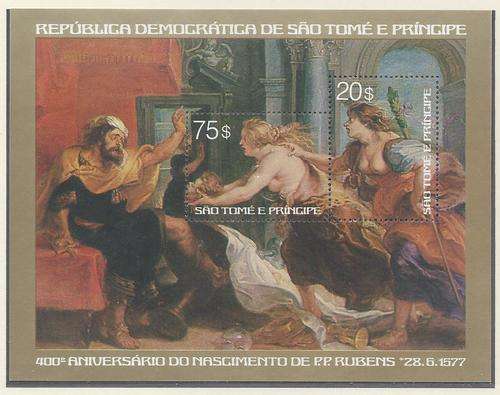 Rubens 400 years series m/sheet superb MNH. St. Thomas. Scarce. See below.