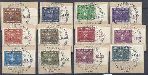 Germany (Occupd. Poland) 1943 Superb marginal set on piece with spec. cds. SG O456/467. See below.