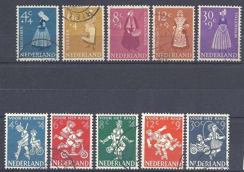 Netherlands 1958 Two sets of 5 fine used. SG 862/6, 870/4. CV R 600. See below.