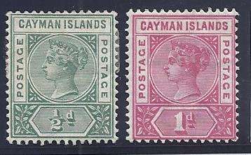 Cayman Islands 1900 Set of 2 mint. SG 1/2. CV R 680. See below.