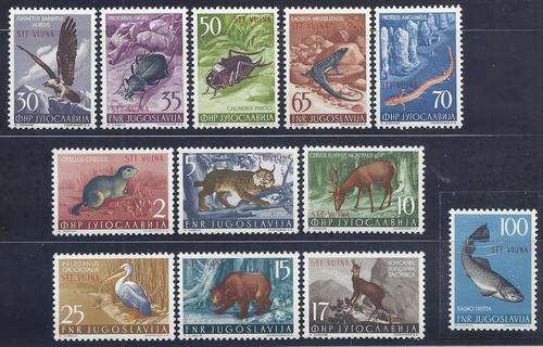 Trieste Zone B 1954 Scarce set of 12 Superb MNH. SG B119/30. CV R 1,700. See below.