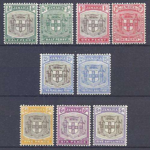 Jamaica 1905/11 set of 9 very fine mint. SG 37/45. See below.