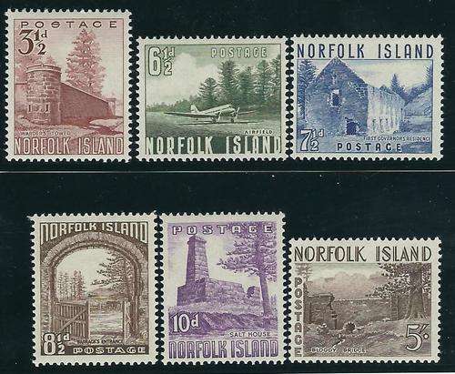 Norfolk Island 1953 set of 6 Superb MNH. CV R 850. SG 13/8. See Below.