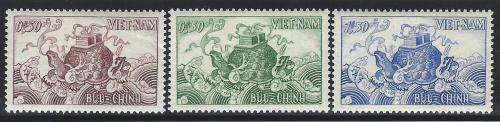 Vietnam 1955 set of 3 fine mint. SG S1/3. CV R 300. See Below.