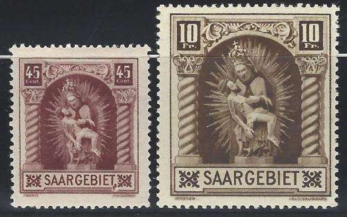 Germany (SAAR) 1925 set of 2 fine mint. SG 102/3. CV R 610. See below.