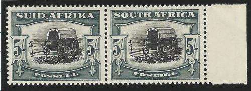 Union 1944 5/- black & greyish-green superb marginal MNH. SACC 62a/SG 64b. See below.