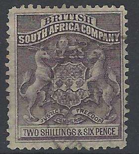 Rhodesia (BSAC) 1892 SG 6 used. CV R 1,000. See Below.
