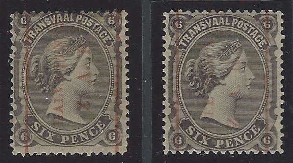 Transvaal 1885 Bourne Head fine mint surcharge set of 2. SACC 195/6. See Below.