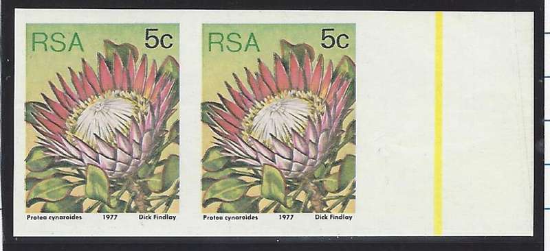FOR JOHN ONLY: RSA 1977 variety: "Imperforate pair" Superb MNH. SACC 422d. See Below.