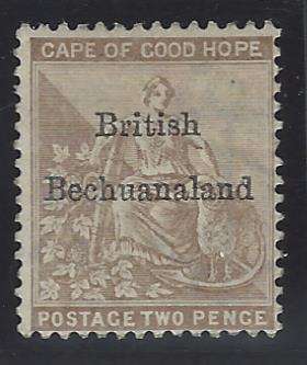 Bechuanaland 1885 SG/SACC 6 fine mint. CV R 1,000. See below.