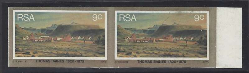 RSA 1975 The Rare Imperforate Thomas Baines pair superb MNH. SACC 385a. See below.