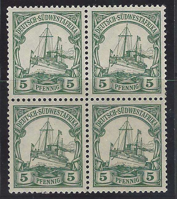 SWA (German) 1906 SACC 27 block superb MNH. See Below.