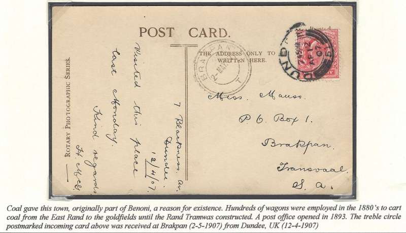 Transvaal Postal Agencies/Post Offices: BRAKPAN. See below.