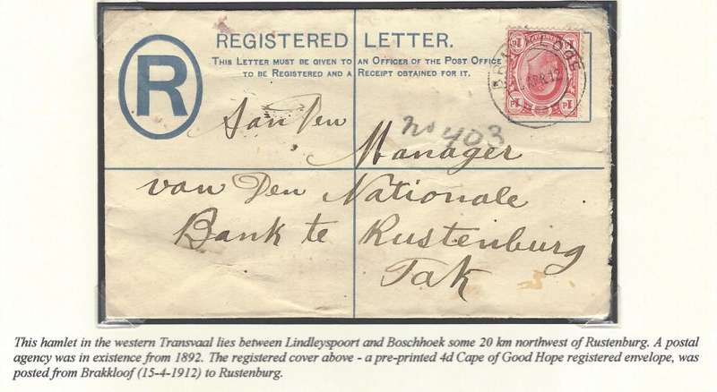 Transvaal Postal Agencies/Post Offices: BRAKKLOOF. See below.