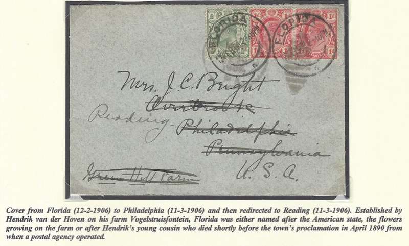 Transvaal Postal Agencies/Post Offices: Florida