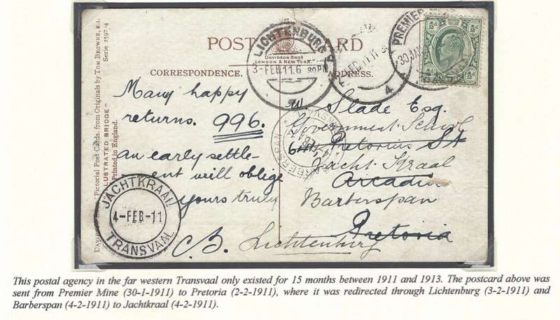 Transvaal Postal History Rarity: Only known JACHTKRAAL cds on cover & with BARBERSPAN!! See below.
