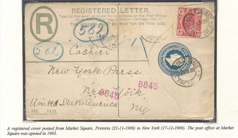 Transvaal Post Offices: Pretoria sub-offices - very scarce MARKET SQUARE/PRETORIA. See below.