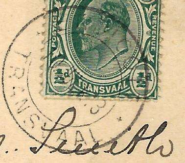 Transvaal Postal Agencies/Post Offices: Extremely scarce 1913 ("RRR") ENDICOTT cds. See below.