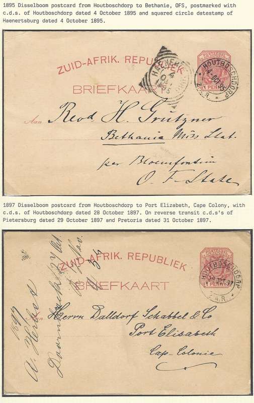 Transvaal Postal Agencies/Post Offices: HOUTBOSCHDORP/HAENERTSBURG.  See below.