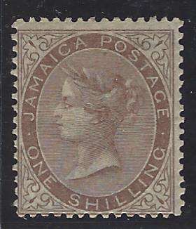 Jamaica 1860 The rare SG 6a fine mint. CV GBP 750/R 18,000. See below.