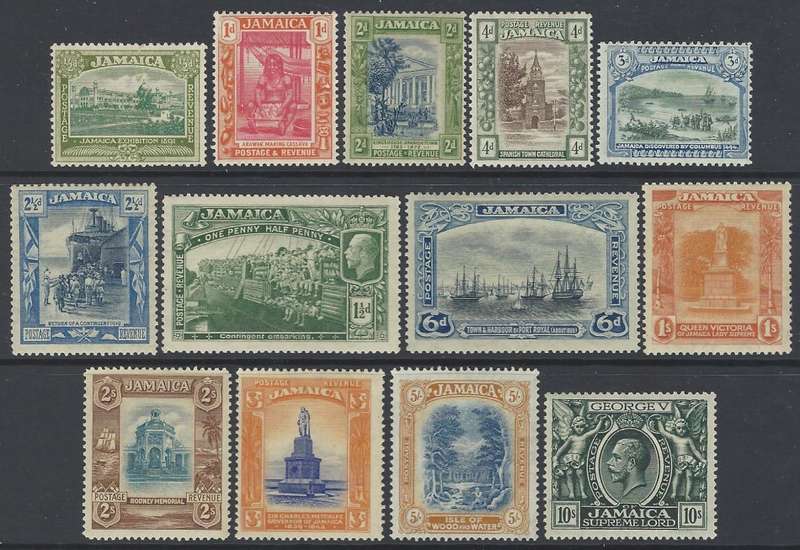 Jamaica 1921/9 set of 13 very fine mint. SG 94/106. See below.