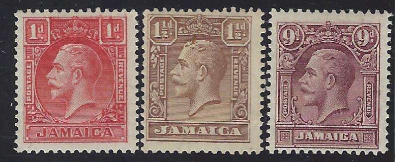 Jamaica 1929/32 set of 3 fine mint. SG 108/10. See below.