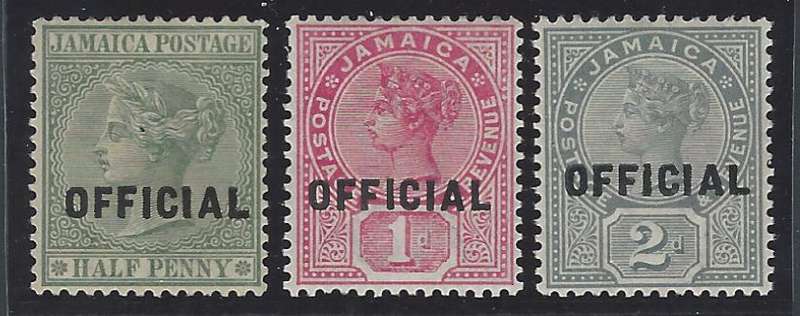 Jamaica 1890/1 set of 3 OFFICIAL's superb mint. SG O3/5. See below.